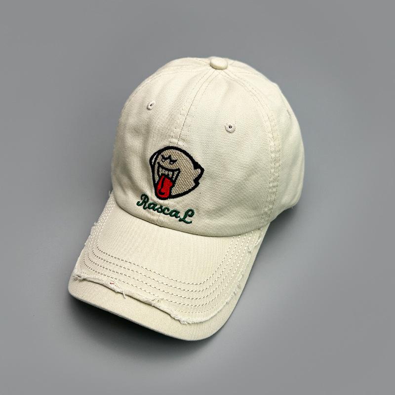 Summer Autumn Men's Women's Baseball Cap Hallowmas Cartoon Ghost Embroidery Caps Outdoor Casual Soft Top Curved Brim Couple Hat