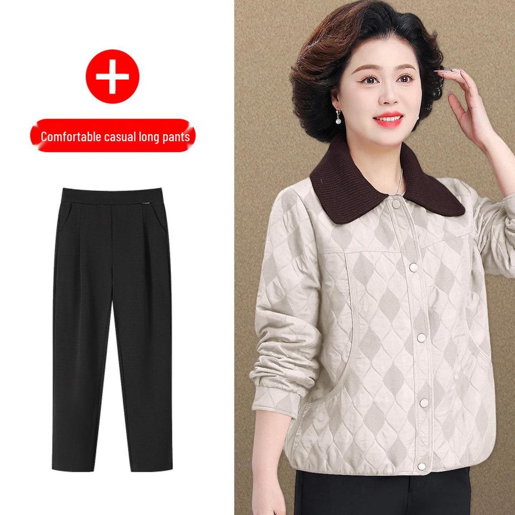 Mom's Stylish Lightweight Jacket for Middle-aged & Elderly Women - Spring & Autumn Casual Short Outerwear