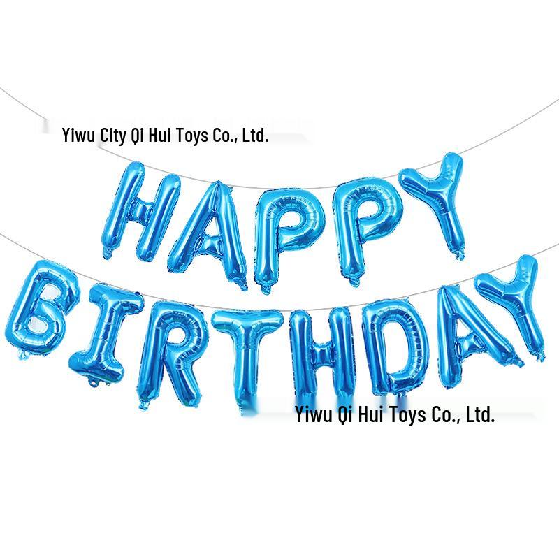 16-Inch Happy Birthday Balloon Backdrop: Aluminum Foil Letter Balloons Set