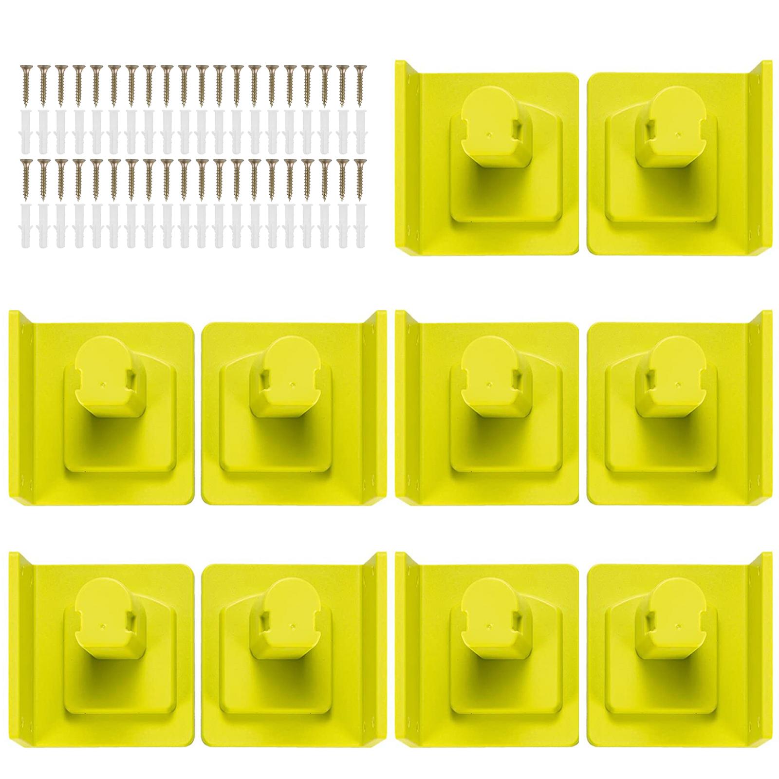 

10 Pcs Tool Drill Mount Holder with 20 Pcs Screws Portable Tool Holder Dock Hanger Easy Installation for Workshop Garage Green
