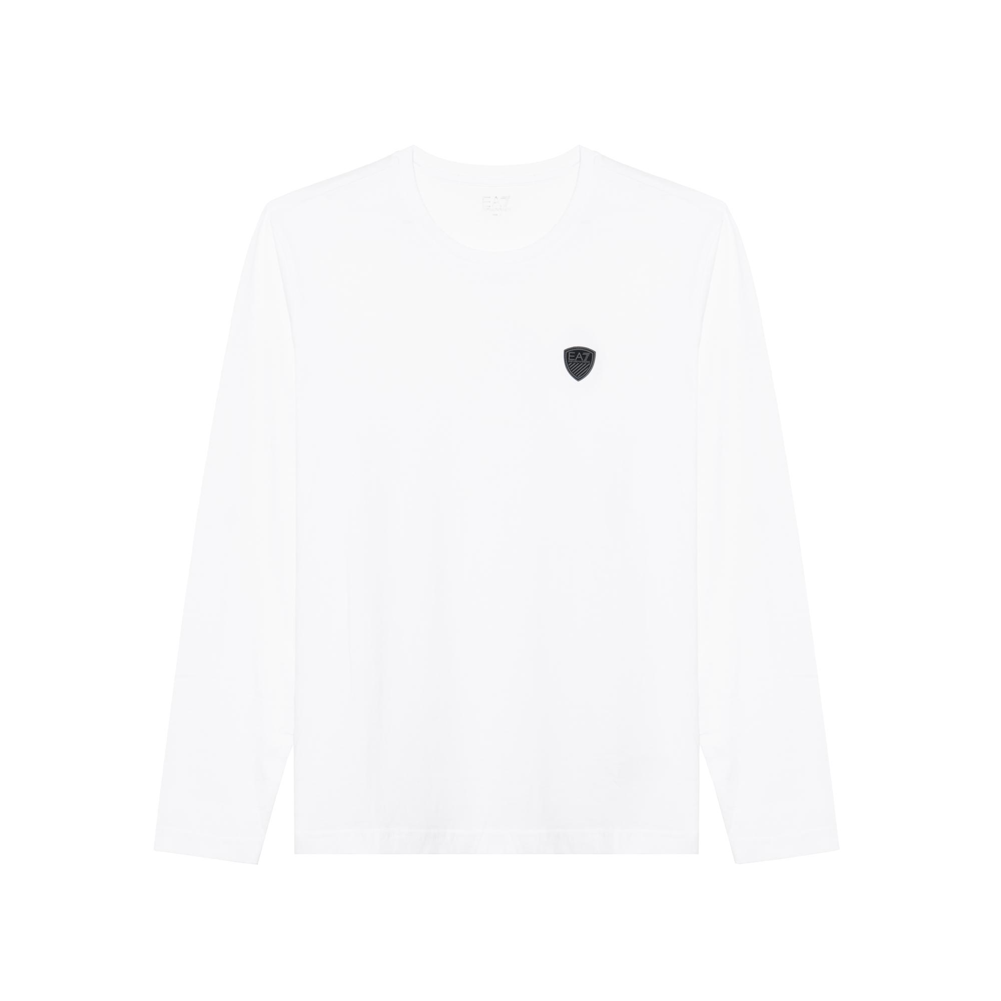 Мужская футболка с длинным рукавом Emporio Armani EA7 Однотонная с принтом логотипа Мужские топы 8NPT09-PJNQZ-1100 L