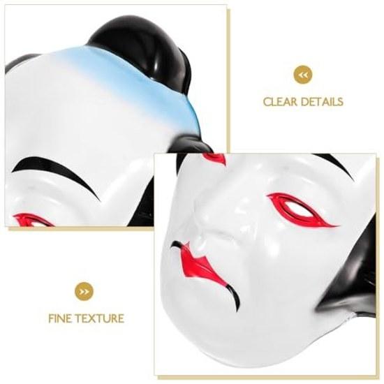 Toyvian Maske im japanischen Stil Samurai Okame Kabuki Japanischer Unterhaltungskünstler Kostüm Traditionelles Cosplay Festival Halloween Schul-Kulturparty