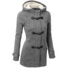 Felpa con cappuccio taglie forti da donna Cardigan in pile oversize di media lunghezza con bottoni a corno Autunno Inverno