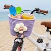 Cesto Manubrio Anteriore per Biciclette Bambini e Bambine Cesto in Corda Morbida Intrecciata Cesto Triciclo per Scuola, Esterno, Ciclismo