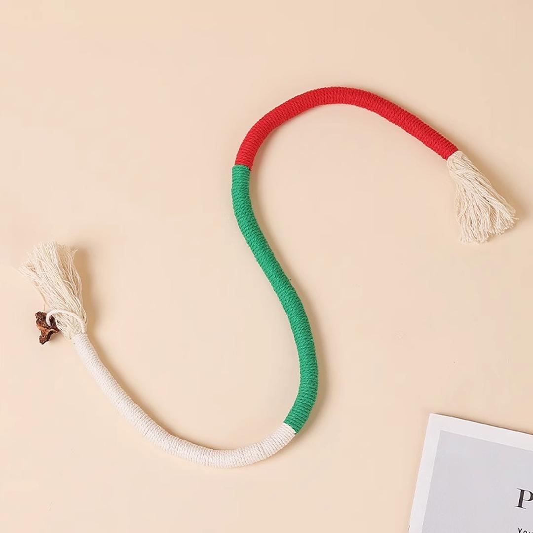 Cat Bite Rope Toy Grinding Teeth Durable Teasing Cat Rope Toy Cat Scratcher Rope Toy Cotton Rope Bite-resistant Chewing Toy 70CM красный