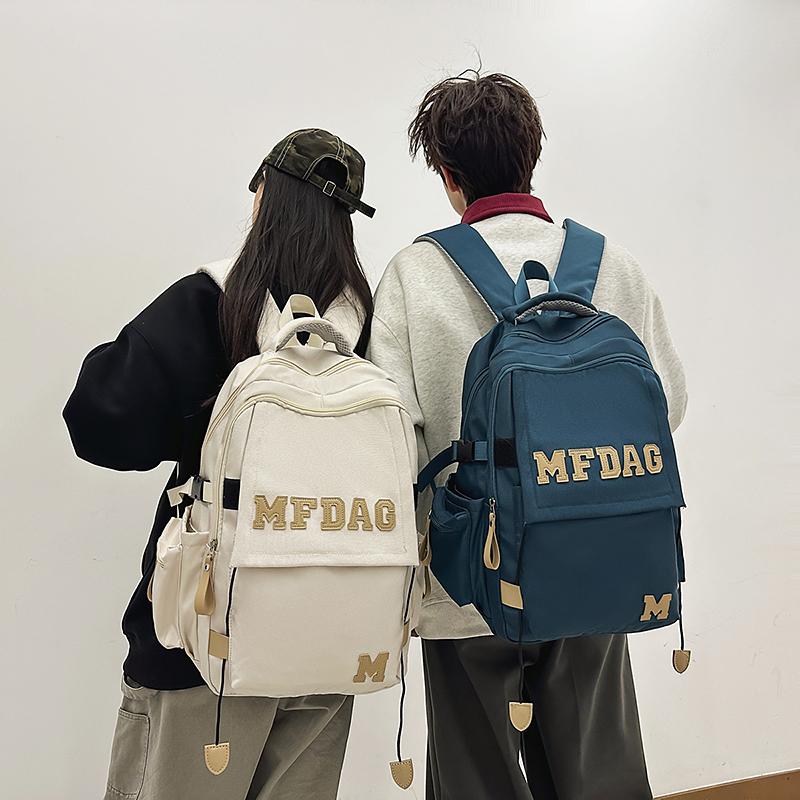 Junior High School Student Schoolbag Girl's Large Capacity Backpack Men's Letter Backpack