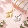 Retro Fashion Hollow Line Horsehead Necklace Stainless Steel Geometric Horsehead Animal Pendant Neck Chain Jewelry Gift