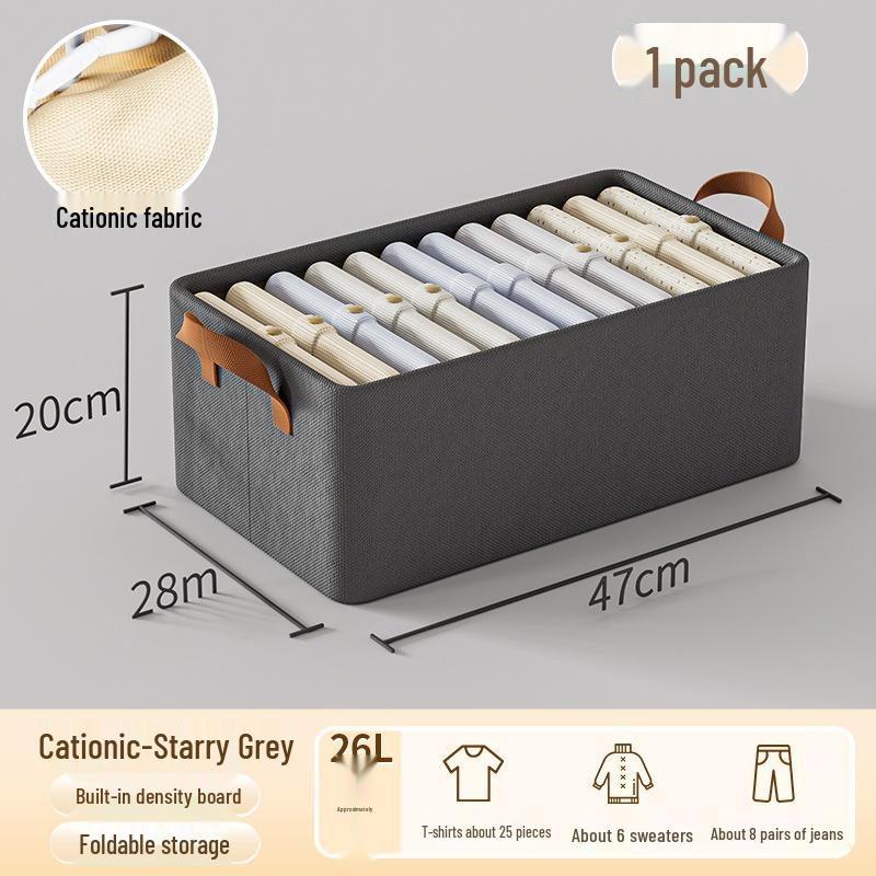 Large Fabric Wardrobe Organizer: Clothes & Pants Storage Drawer Box