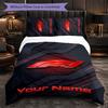 F1 Customized Name Text Bedding Set, 1 Duvet Cover & 2 Pillowcases Personalized Bedroom Gift