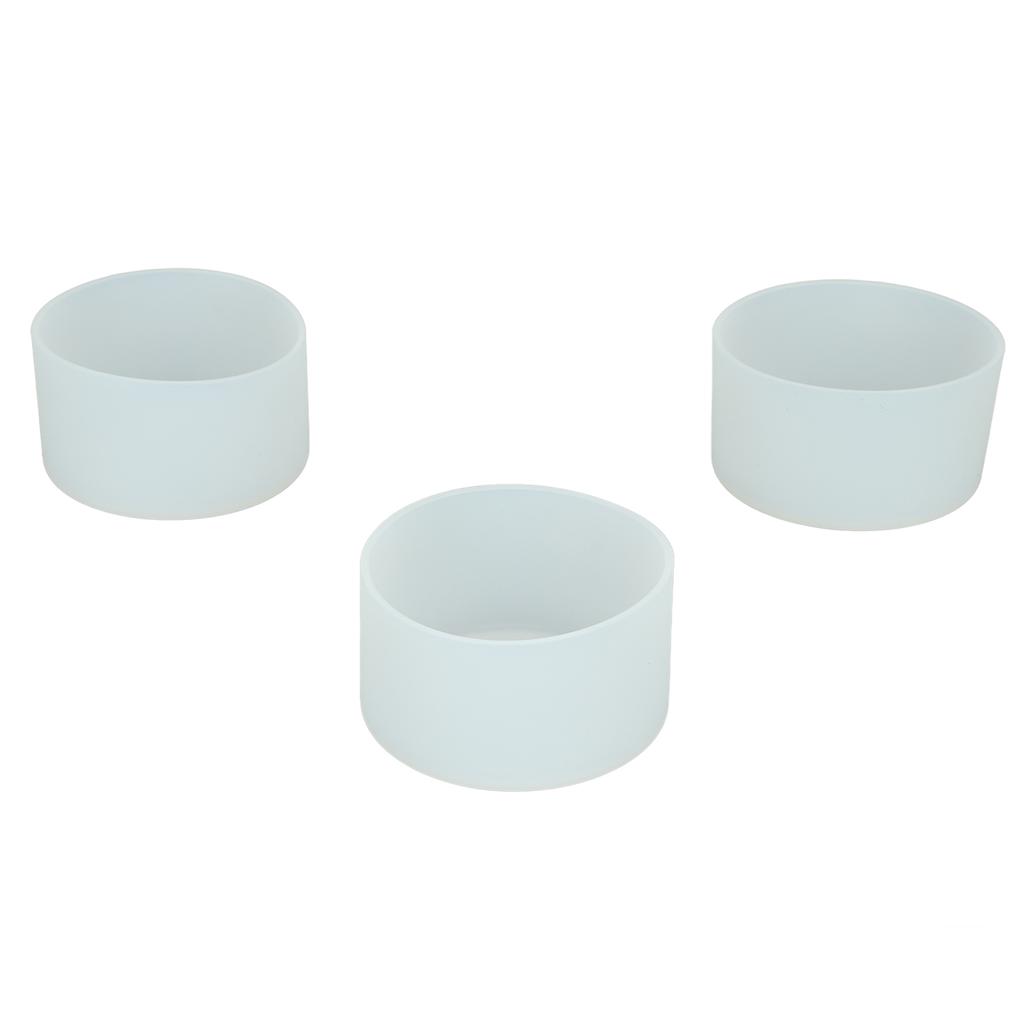 3 Pcs Silicone Cup Boot High Temperature Resistant Anti Slip Wear Scratch Water Bottle Bottom Sleeve Cover Transparent