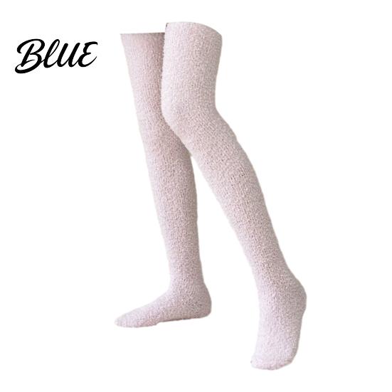 Skin Friendly Plush Hosiery 1 Pair Fuzzy Thigh High Socks for Women Long Soft Fleece Fluffy Sleep Leg Warmer Thickened Over The Knee Stockings,