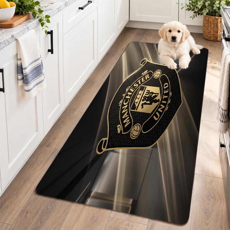 Flannel Kitchen Mat Manchester United FC Soft Area Rug Non Slip Floor Carpet Home Decoration