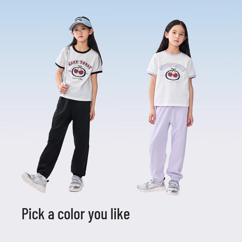 Balabala Girls  2025 Summer College Style Quick-Dry Two-Piece Set 140