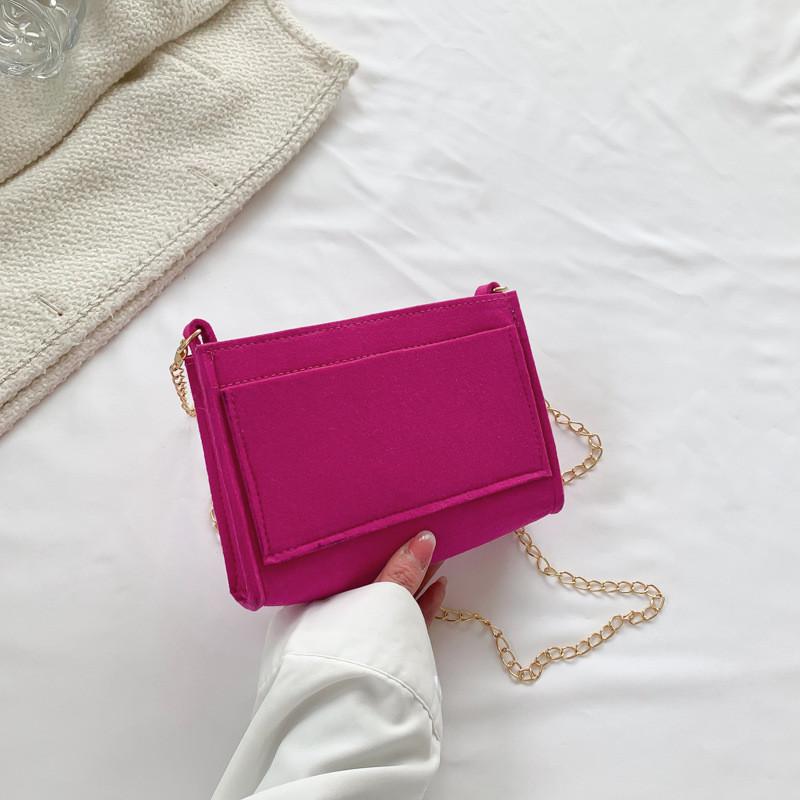 

Stylish Street Fashion Small Square Bag Trendy Chain Shoulder Bag For Women In Various Colors фіолетовий