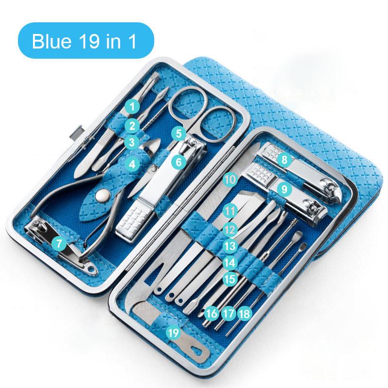 19 In 1 Professional Nail Clippers Pedicure Kit, Manicure Tool Kit Manicure Set, Stainless Steel Manicure Tools