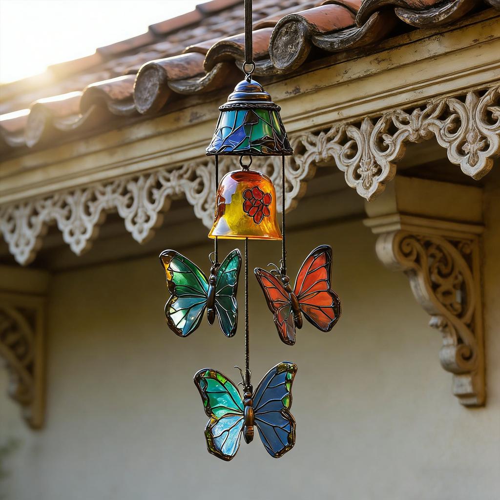 Iron Butterfly Wind Chimes Decoration for Garden and Patios Generating Pleasant Sound and Adding Charm Gift