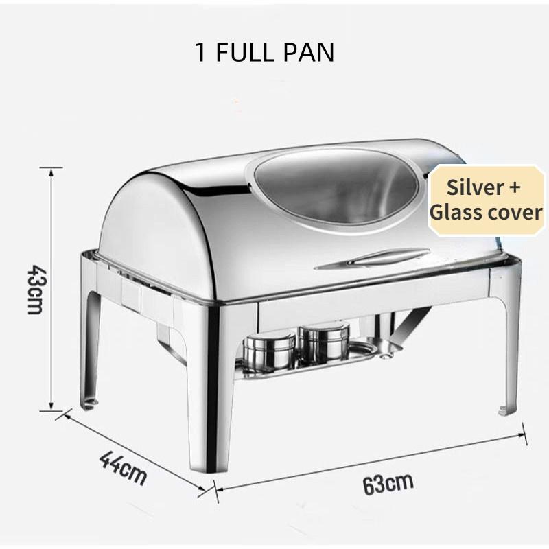 9L Roll Top Chafing Dish Buffet Set Food Pan Food Tray Warmer Serving Tray