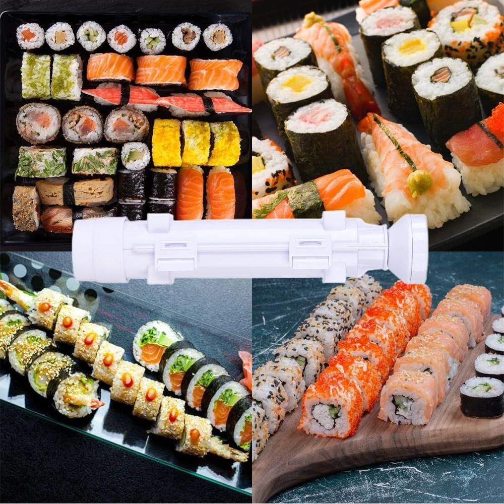 1Pcs White Sushi Roll Maker Kit Mold Food Grade Plastic Easy Sushi Cooking Rolls