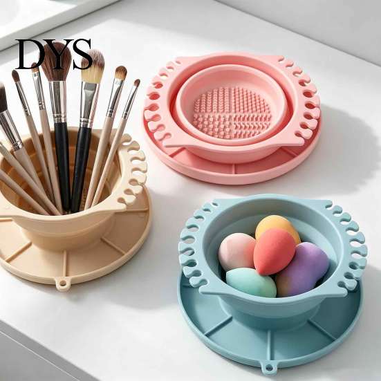 Silicone Painting Brush Rinser Paint Cleaner Cup, with Texture, Foldable Compact Art Washer for Cleaner, Watercolor And Makeup