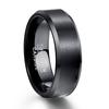 8MM Black Matte Beveled Edge Tungsten Men's Ring, US Size Available