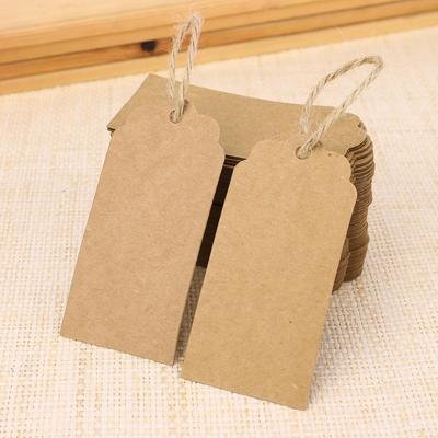 100-Pack Blank Kraft Paper Hang Tags for Wedding Gifts & Baking Decorations