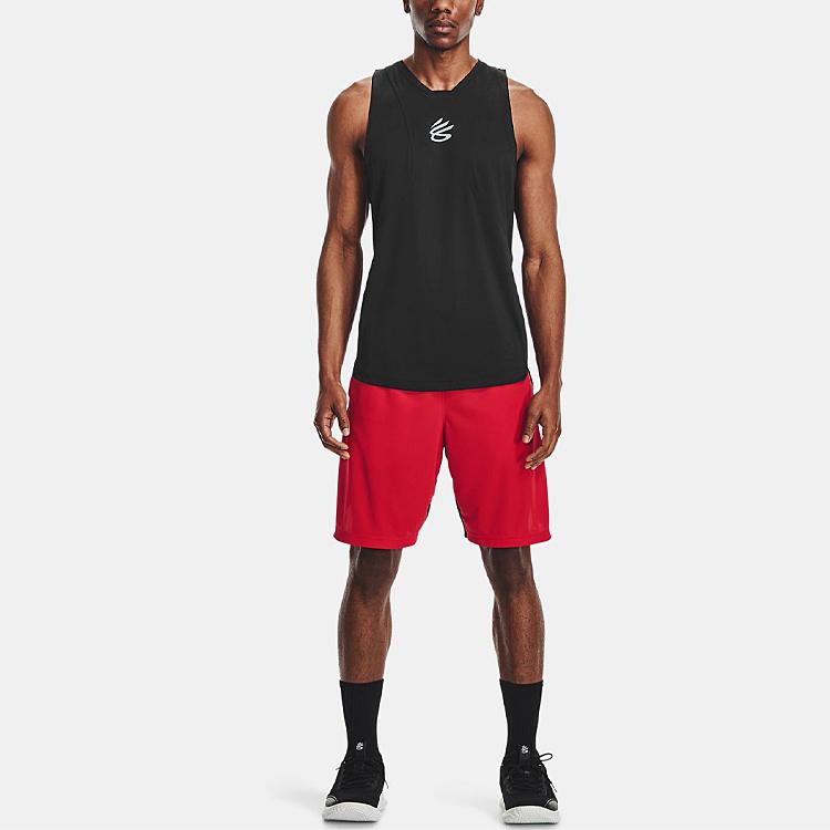 Under Armour Curry Performance Basketball Training Breathable Quick-Dry Sports Casual Hurdle Vest Men Vests Black 1362587-001