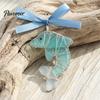 Artisanal Coastal Style Gifts Handmade Sea Glass Ocean Ornaments, 2D Wire Wrapped Christmas Tree Decoration, Story Collection Decor Turtle Octopus