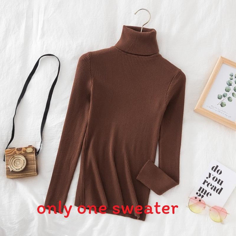 Elegant Knit Sweater For Women With High Neck Slim Fit Long Sleeve Casual Wear