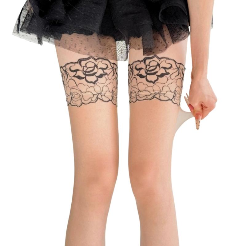 Thigh High Stockings for Women Lace Top Thigh Highs Pantyhose Sheer Tights