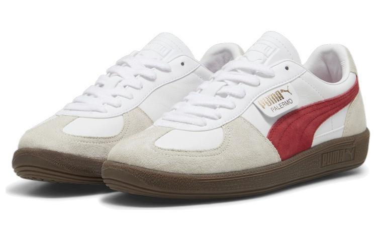 Puma Palermo Leather Puma White Vapor Gray Club Red