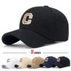 New High Quality Cotton Hardtop Baseball Cap Elastic Pineapple Cloth Material Gold Thread Embroidery Craft C Letter Design Style
