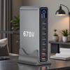 8-Port 670W Desktop GaN Fast Charger With TFT Digital Display 540W Type C Charging Station Hub for Phones & Tablet Dropshipping