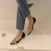 Fashion New Crown Pearl Flats Women Wedding Shoes Pointed Toe Female Dress Moccasins Low Pearl Heel Ladies Fashion Luxury Style 43