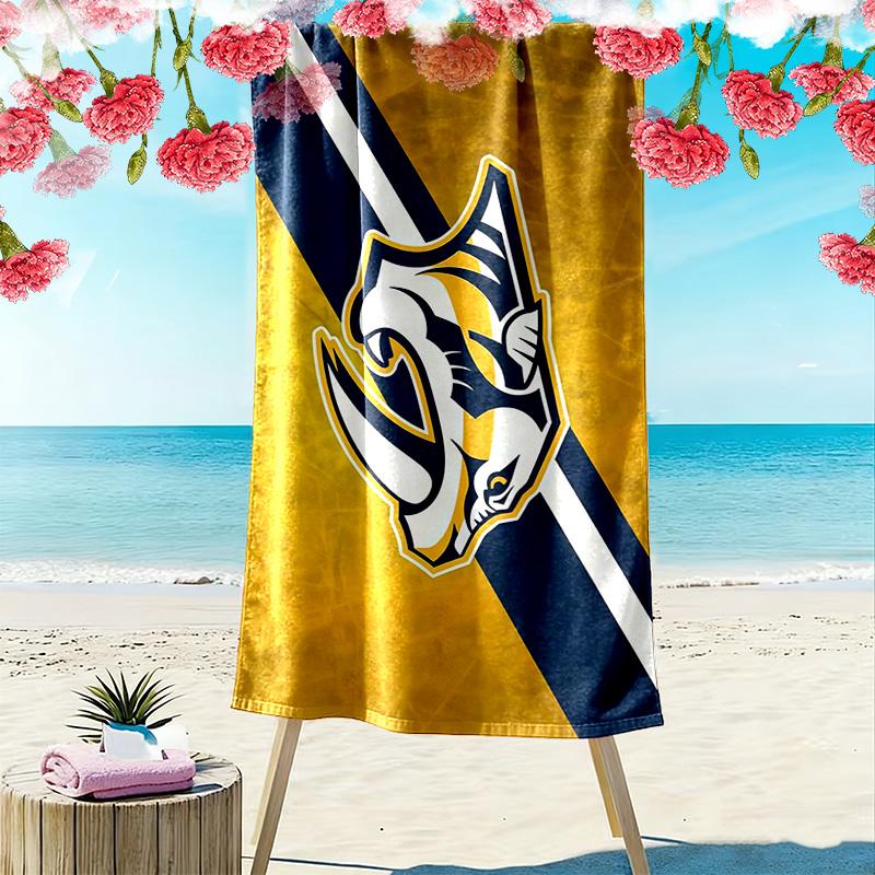 Nashville Predators Print Strandtuch, Großes Weiches Schnelltrocknendes Handtuch für Strand Camping Schwimmen