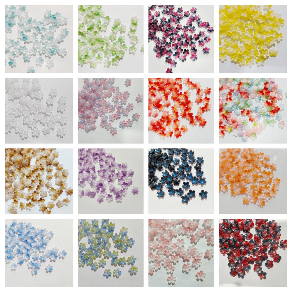 100pcs Transparent Oriental Cherry Beads Gradient Color Jewelry Making Material DIY Accessories