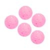 Lot de 5 balles de pickleball lumineuses à 40 trous, 74 mm, pour terrain extérieur, rose
