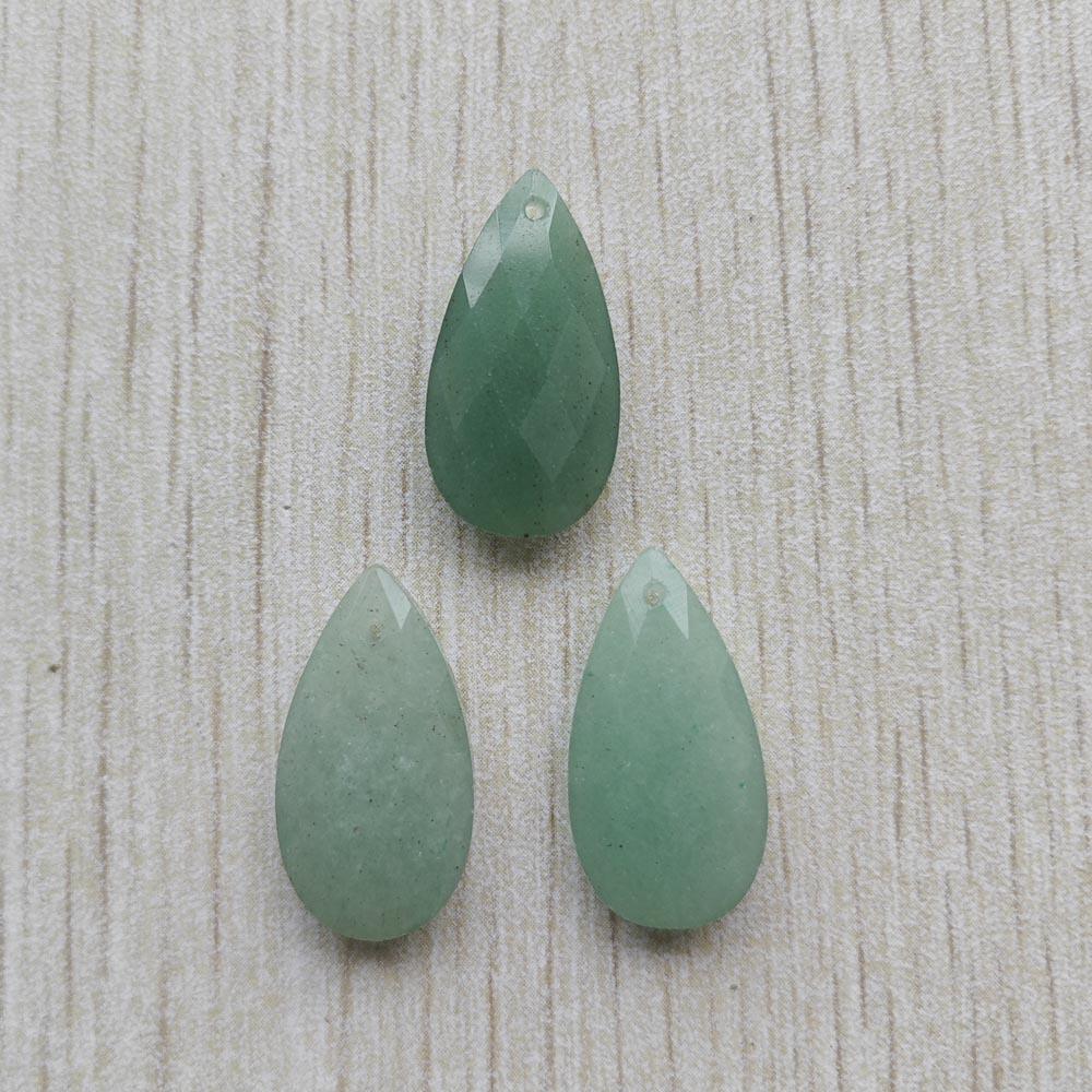 Beautiful Natural Amazon Stone long water drop cut faceted pendants for jewelry accessories making free shipping Wholesale 12pcs