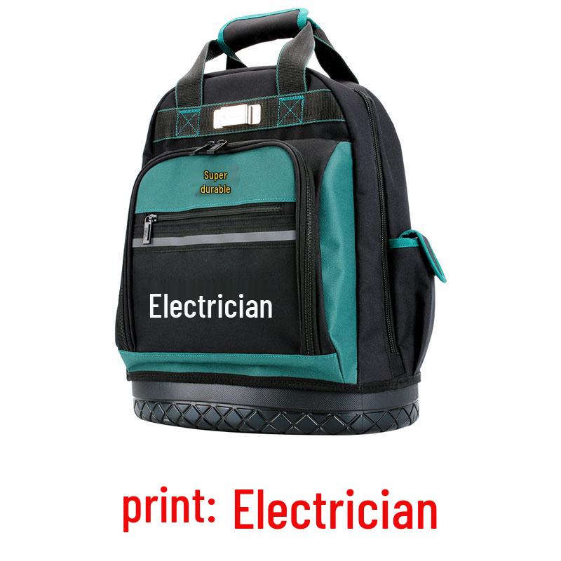 Multifunctional Double Shoulder Tool Backpack, Wear-Resistant Canvas, Large Capacity, Portable Electrician's Repair Bag