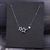 Inlaid Zircon Clavicle Chain Silver Star Pendant Fashion Accessory Necklace  Women Jewelry