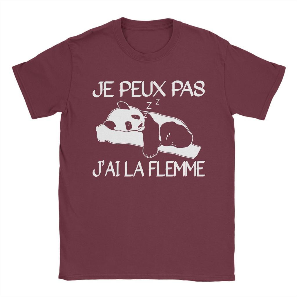Je Peux Pas J'ai La Flemme Cotton T-Shirt For Man Beach  Vintage T Shirts Comfortable Novelty Tees Oversize Printed Clothes