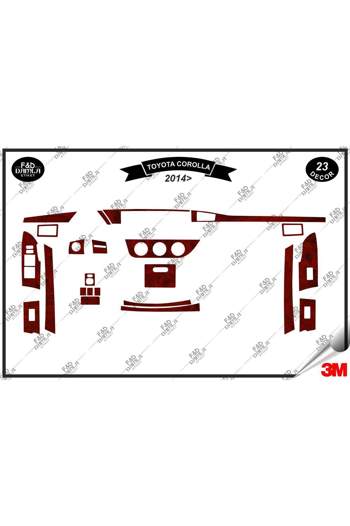 

Toyota Corolla 2014 Torpido Konsol Trim Göğüs Maun Kaplama Set 23 Parça Maun