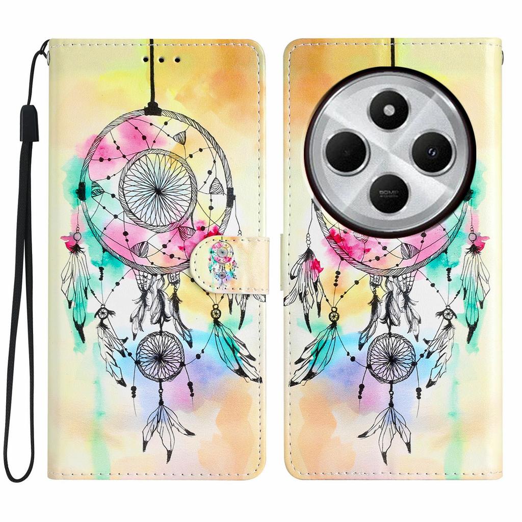 For Xiaomi Poco C75 4G/Redmi 14R 5G/14C 4G Wallet Case PU Leather Pattern Printing Stand Phone Cover with Strap