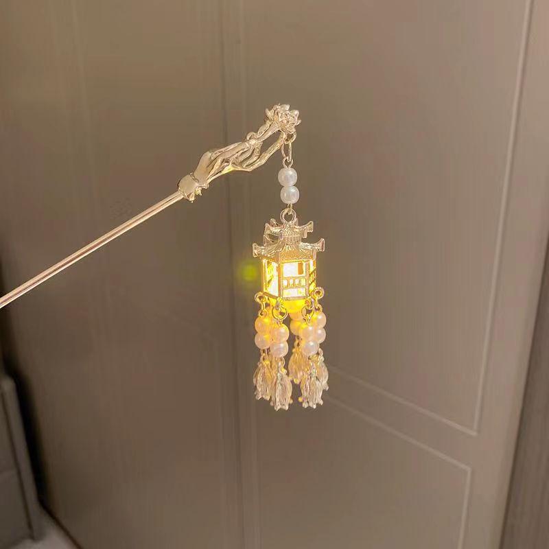 

Lotus Lantern Tassel Hairpin: Versatile Fairy-Style Hair Accessory