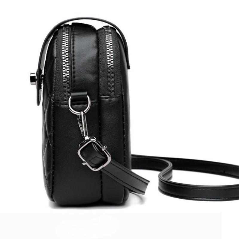 Women's Bag 2023 Spring New Fashion Rhombus Embroidery Small Satchel Single Shoulder Messenger Double Layer Mobile Phone Change Bag Trend ARI