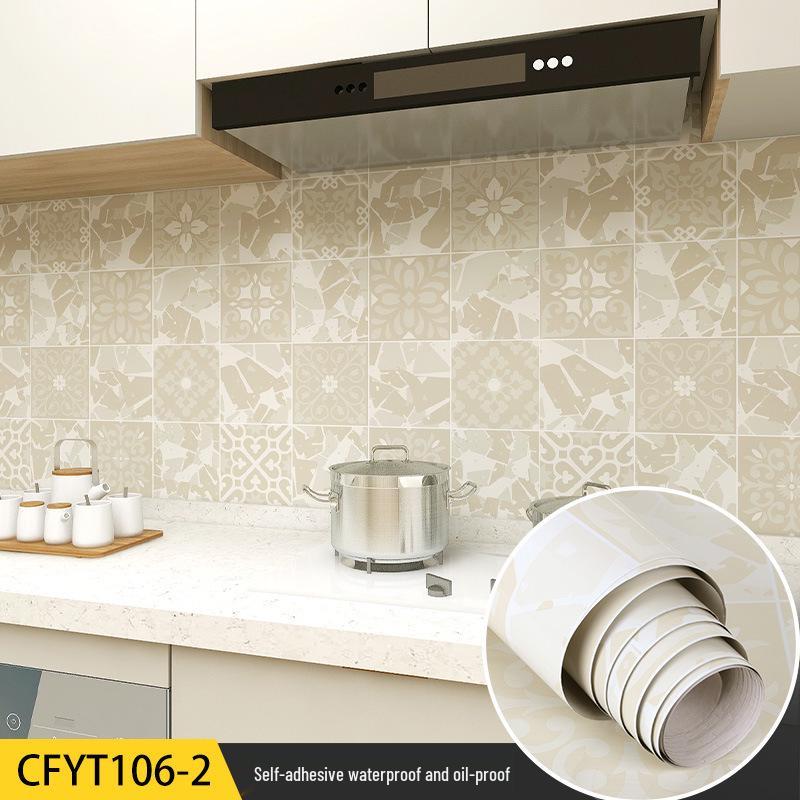 Autocollants muraux de cuisine résistants à l'huile et à l'eau: Papier peint pour cuisinière anti-moisissure, résistant aux hautes températures pour carrelage