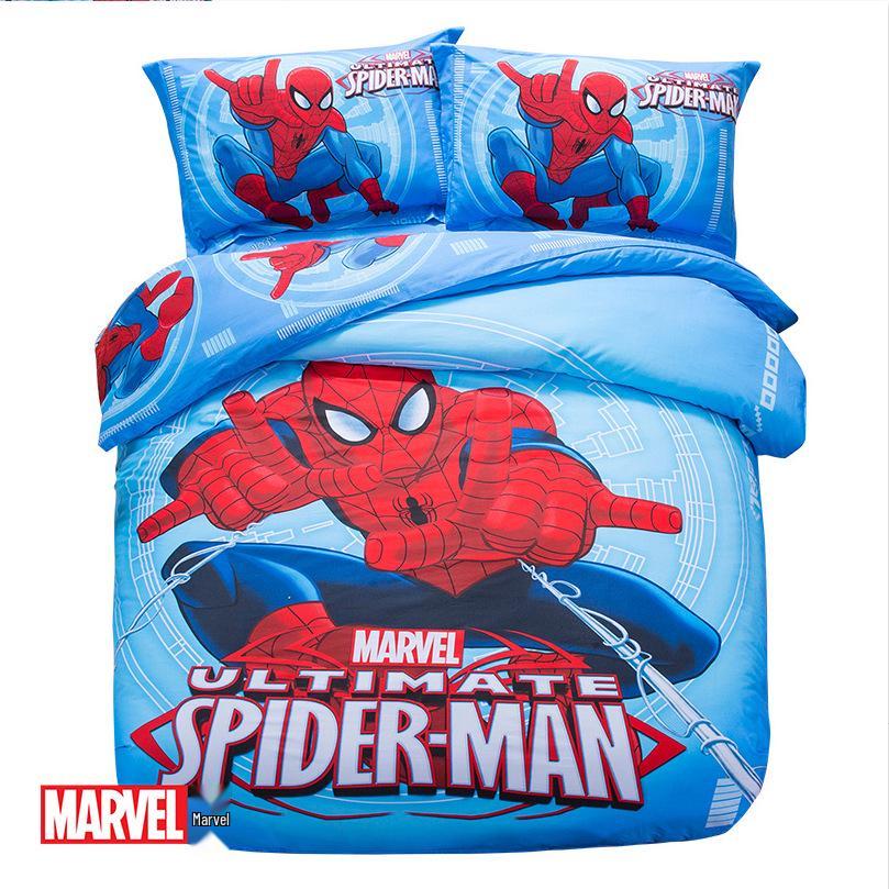 Spiderman All-Cotton 4-Piece Boys' Cartoon Bedding Set