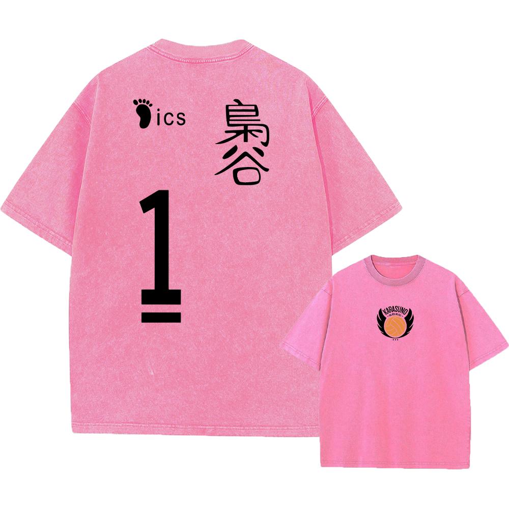 Anime Haikyuu!! Volleyball Hinata Shoyo Graphic Washed T Shirt Men Women Manga Tshirts Casual Loose T-shirt Harajuku Cotton Tops