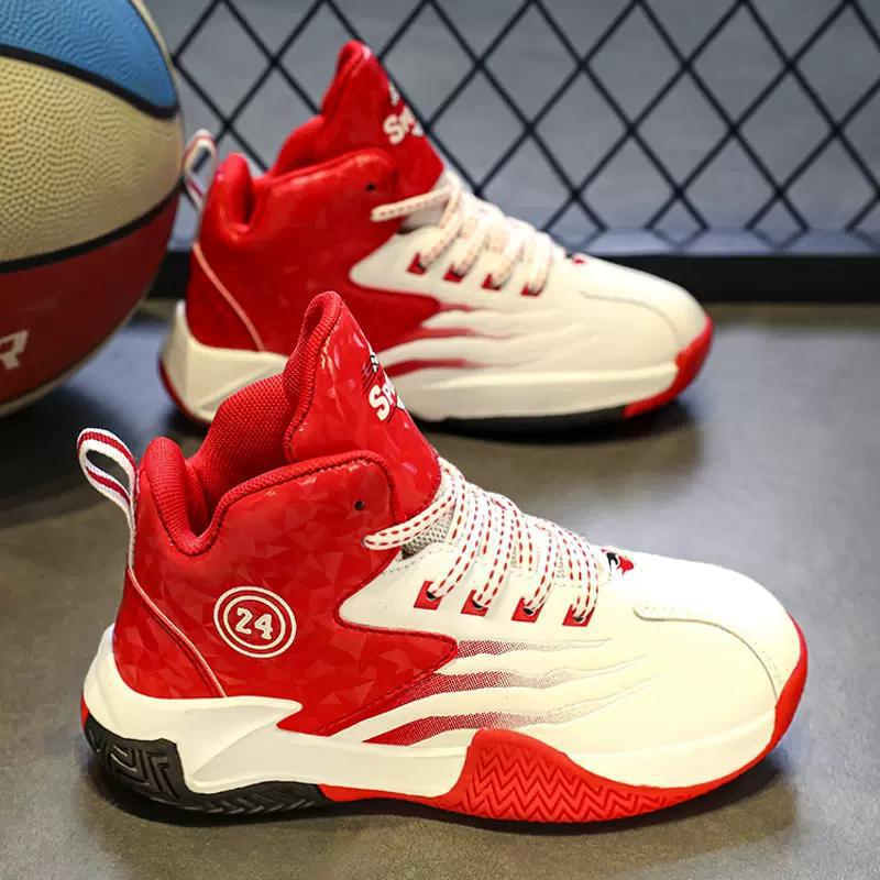 Rotating Button Children's Basketball Shoes 2025 Autumn and Winter New Boys' Shoes Boys' Sports Shoes Middle and Older Children's Student Shoes