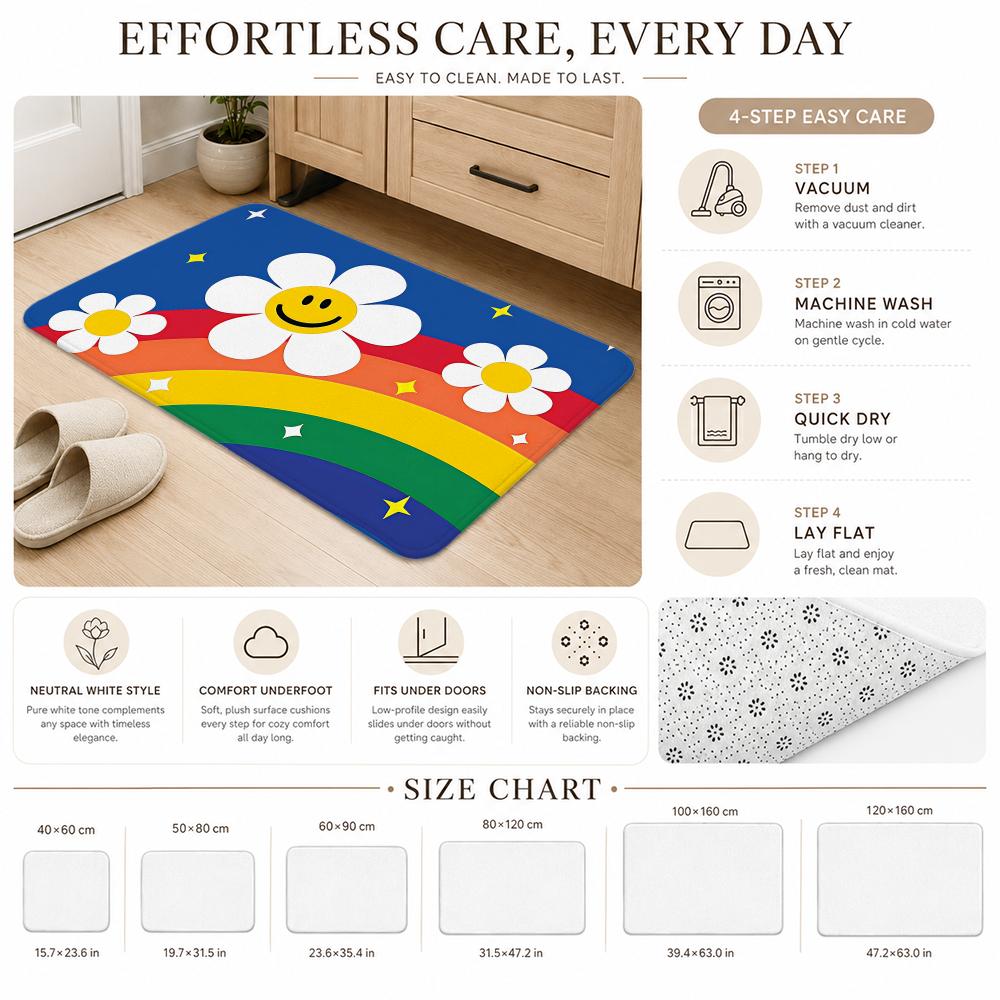 Trendy Art Motif w-wiggle wiggle Floor Mat Non-Slip Absorbent Floor Mat Decorative Rug for Home Bathroom Bedroom Entryway