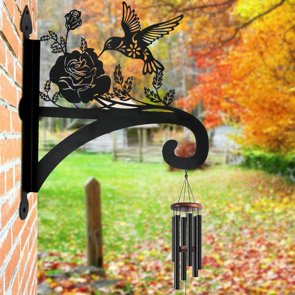 Heavy Duty Iron Hanging Plant & Clothes Hooks with Decorative Gnome Silhouette for Indoor & Outdoor Use